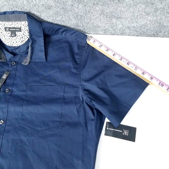 INC internacional concepts Button Down Shirt Men's short sleeve collared size L - Picture 5 of 9